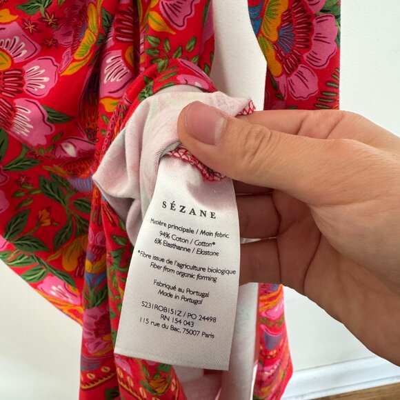 NWT Sezane x Farm Rio collab - Pippa Dress - floral/tropical/bird print - size L - Picture 12 of 17